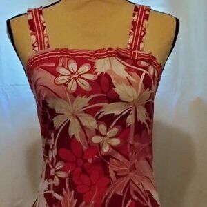 Pink and white flower print sun dress